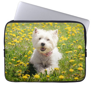 Cutest Baby Animals   Westie Dog in Dandelions Laptop Sleeve