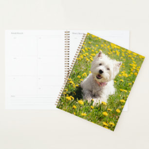Cutest Baby Animals Westie Dog in Dandelions Planner