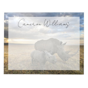 Cutest Baby Animals   White Rhino & Calf Notepad