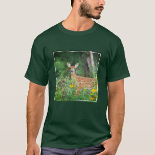 Cutest Baby Animals White Tailed Deer in Daisies T-Shirt