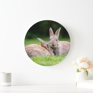Cutest Baby Animals Wild Bunny Rabbits Large Clock