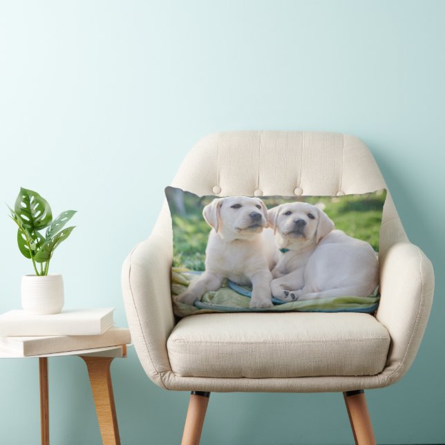 Cutest Baby Animals | Yellow Labrador Retrievers Lumbar Cushion (Chair)