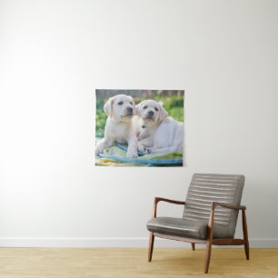 Cutest Baby Animals   Yellow Labrador Retrievers Tapestry