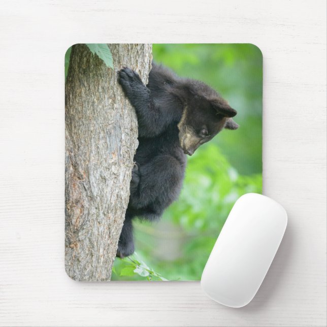 Cutest Baby Animals | Young Black Bear Cub Mouse Mat (With Mouse)