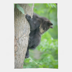Cutest Baby Animals   Young Black Bear Cub Tea Towel