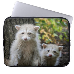 Cutest Baby Animals   Young Blonde Raccoons Laptop Sleeve