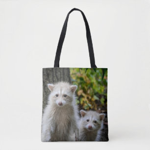 Cutest Baby Animals Young Blonde Raccoons Tote Bag
