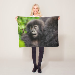 Cutest Baby Animals   Young Mountain Gorilla Fleece Blanket
