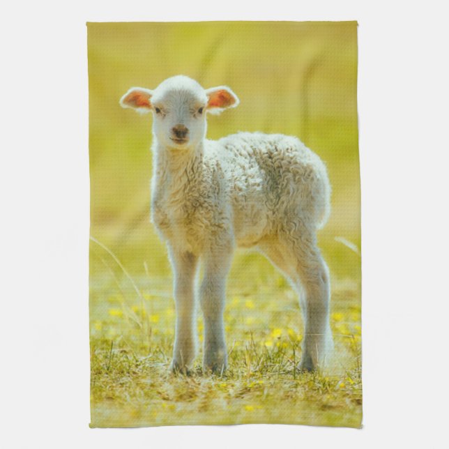 Cutest Baby Animals | Young Sheep Tea Towel (Vertical)