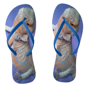 Cutest Bearded Dragon Photo Blue Flip Flops