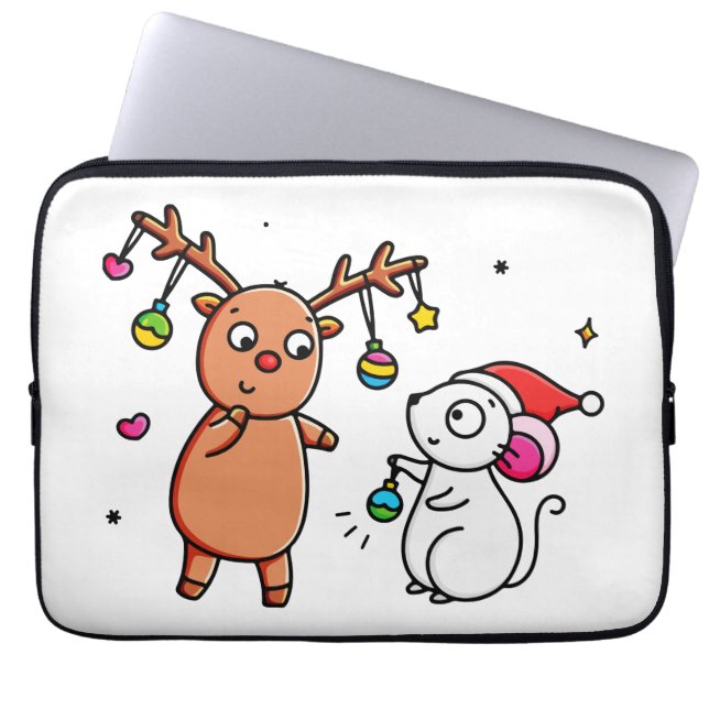 CUTEST BEST FRIENDS SHARING IS CARING LAPTOP SLEEVE (Front)