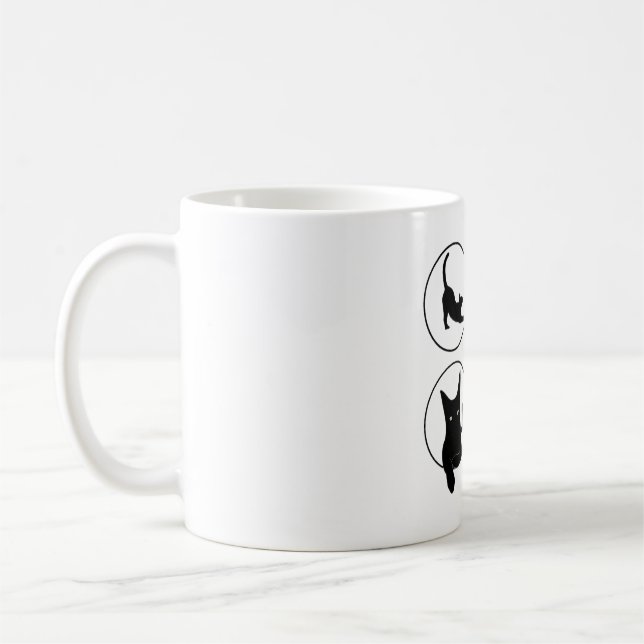Cutest black cat design tshirts  coffee mug (Left)