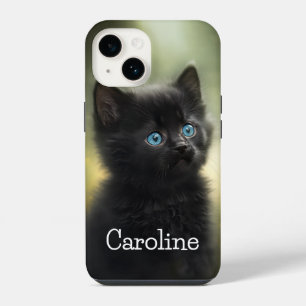 Cutest Black Kitten With Blue Eyes, Customisable iPhone 14 Case