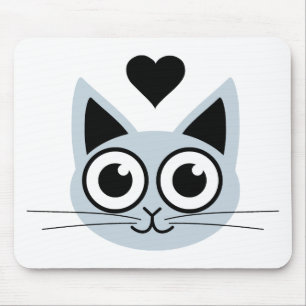 Cutest Blue Cat Mouse Mat