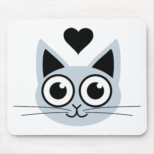 Cutest Blue Cat Mouse Mat (Front)