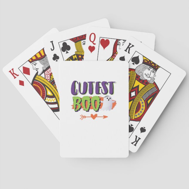 Cutest Boo Halloween Funny Casual Playing Cards (Back)