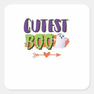 Cutest Boo Halloween Funny Casual Square Sticker