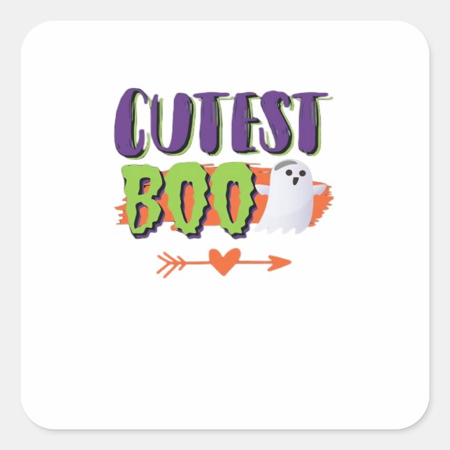 Cutest Boo Halloween Funny Casual Square Sticker (Front)