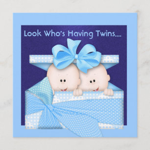 Cutest BOY TWINS BABY SHOWER  INVITATION