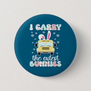 Cutest Bunnies Bus Driver Easter Illustration 6 Cm Round Badge