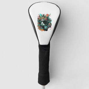 Cutest Bunny On Easter Day With Sunglasses Floral Golf Head Cover