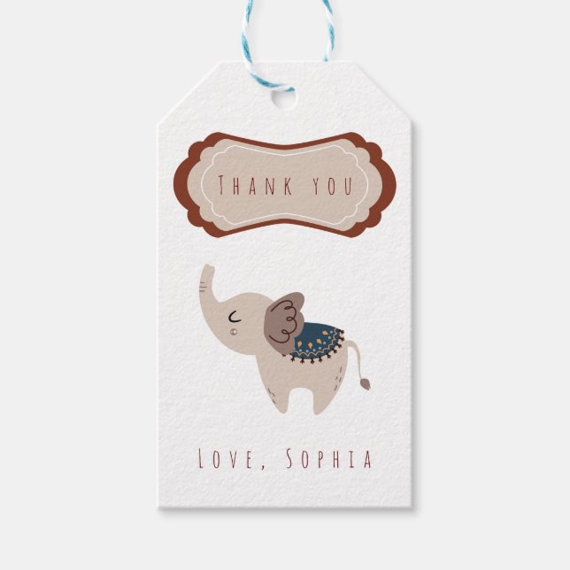 Cutest Carnival Animal Birthday Gift Tags (Front)