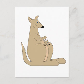 Cutest cartoon kangaroo with baby gifts and tees! postcard