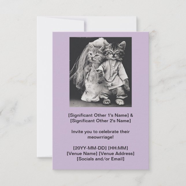 Cutest Cat-Themed Wedding Invitation  (Front)