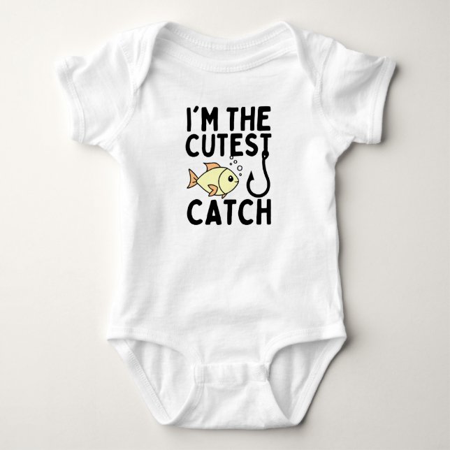 Cutest Catch Fishing  Baby Bodysuit (Front)