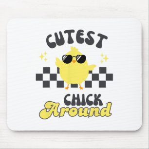 Cutest Chick Around Cute Vintage Easter Chick  Mouse Mat