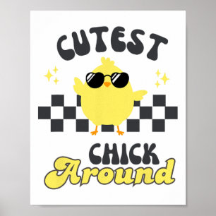 Cutest Chick Around Cute Vintage Easter Chick  Poster