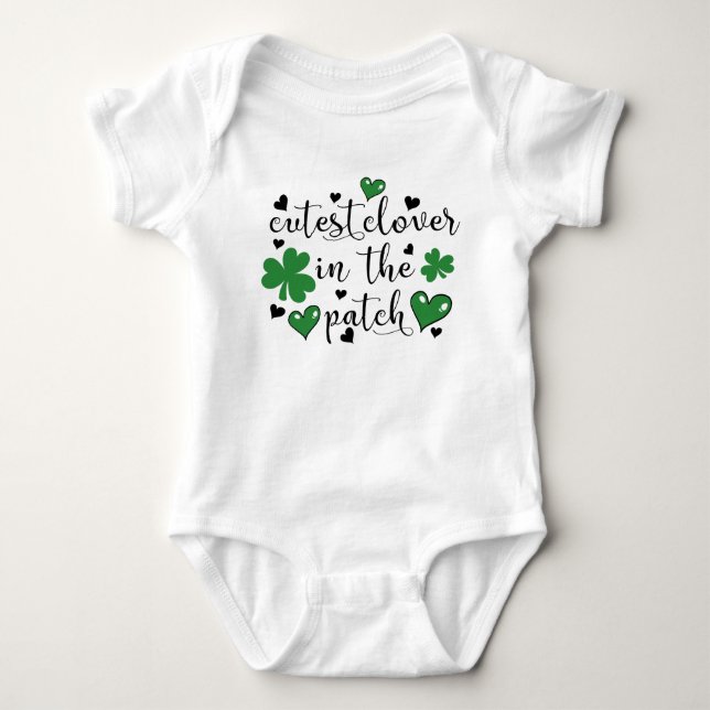 cutest clover in the patch baby bodysuit (Front)