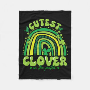 Cutest Clover In The Patch Funny Girl Kids Student Fleece Blanket