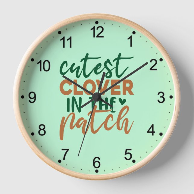 Cutest Clover in The Patch St Patrick's-60863 Clock (Front)