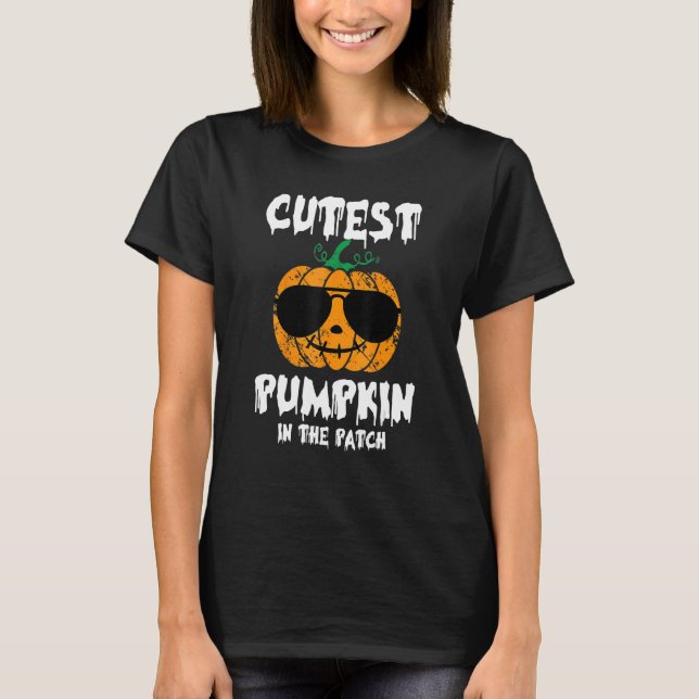 Cutest Coolest Pumpkin In The Patch Halloween Boys T-Shirt (Front)