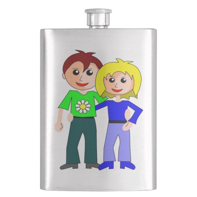 CUTEST COUPLE HIP FLASK (Front)