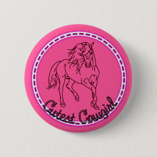 Cutest Cowgirl 6 Cm Round Badge