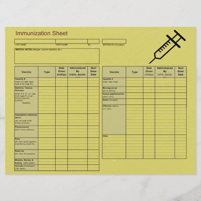 Cutest Creature Immunisation Records-Horizontal (Front)