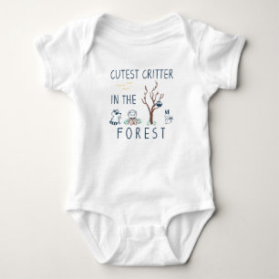 Cutest Critter In The Forest   Woodland Animal Baby Bodysuit