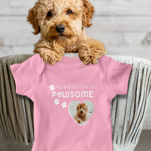 Cutest Dog Big Brother or Big Sister Custom Photo Baby Bodysuit