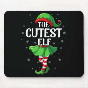 Cutest Elf Christmas Girls Women Elf Squad Xmas Fa Mouse Mat