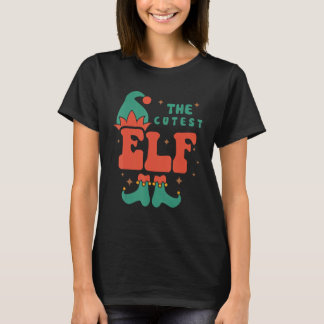Cutest Elf Family Matching Christmas Pjs Funny 1 T-Shirt