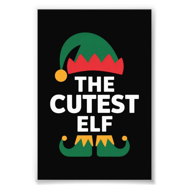 Cutest Elf Matching Family Christmas  Photo Print (Front)