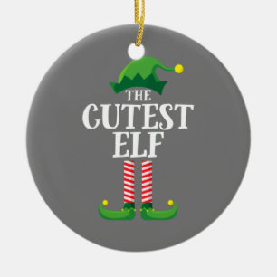 Cutest Elf Matching Family Group Christmas Party Ceramic Tree Decoration