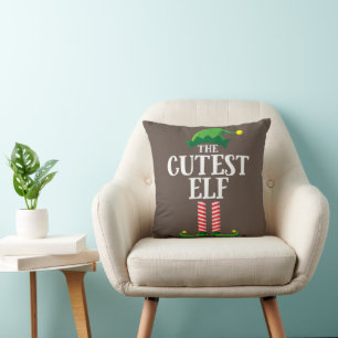 Cutest Elf Matching Family Group Christmas Party Cushion