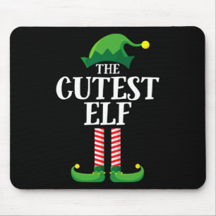Cutest Elf Matching Family Group Christmas Party E Mouse Mat