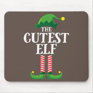 Cutest Elf Matching Family Group Christmas Party Mouse Mat