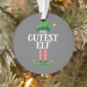 Cutest Elf Matching Family Group Christmas Party Ornament