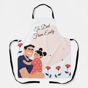 Cutest Father and daughter illustration Apron