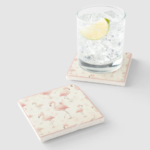 Cutest Flamingo Flock Stone Coaster
